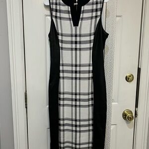 Elegant Black and White Plaid Dress
